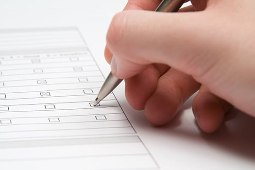 Patient filling out form